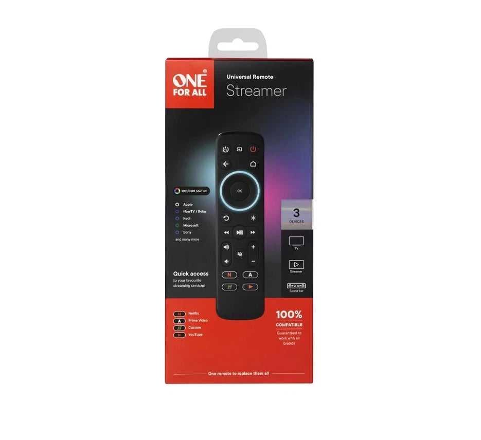Universal Media Streamer Remote Control - Works with Streaming devices, TVs and Sound bars
