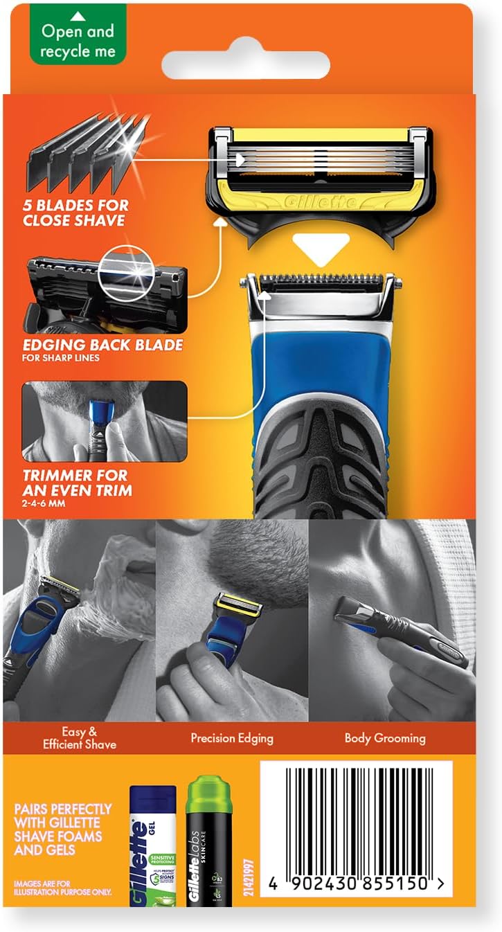 Gillette Fushion Electric 4-in-1 Trimmer, Shave, Edge, Trim and Body Shaver Hair Remover Clipper
