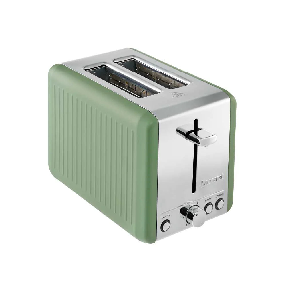 Baccarat 2 Slice Toaster | Elegant Modern Bread Browning Tool | Electric Toasting Machine Appliance | Portable Home Office Bread Toast Maker