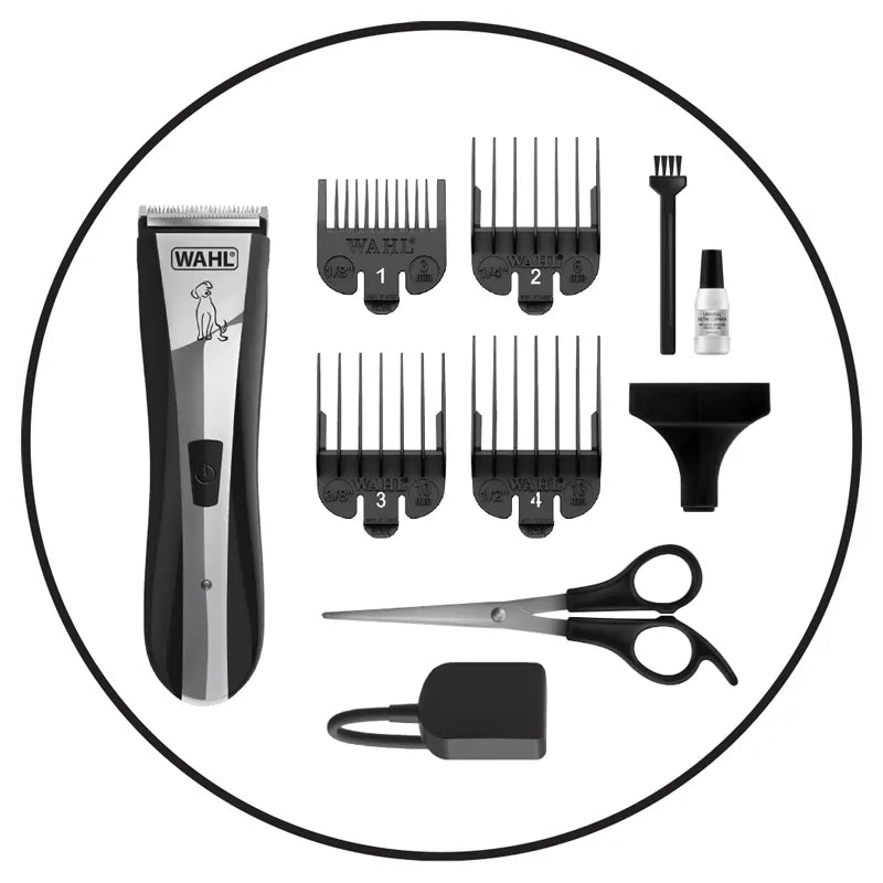 Wahl Pet Dog Groomer Kit | Cordless Lithium Home Puppy Fur Trimmer Rechargeable Hair Clipper