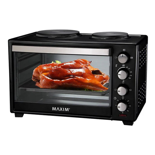 Portable Kitchen Benchtop Oven | 30L Convection Oven Electric Fryer Bake Grill 1600 Hotplates