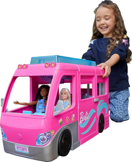 Barbie Camper Dreamcamper Toy Playset With Pool | Girls Kids Pretend Camping Playset