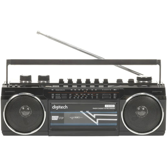 Retro Portable Boombox Cassette Tape Player | Bluetooth Speakers MP3 SD USB