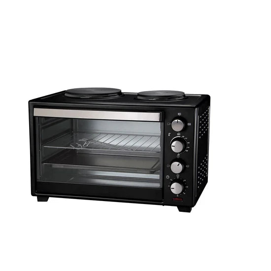 Portable Kitchen Benchtop Oven | 30L Convection Oven Electric Fryer Bake Grill 1600 Hotplates