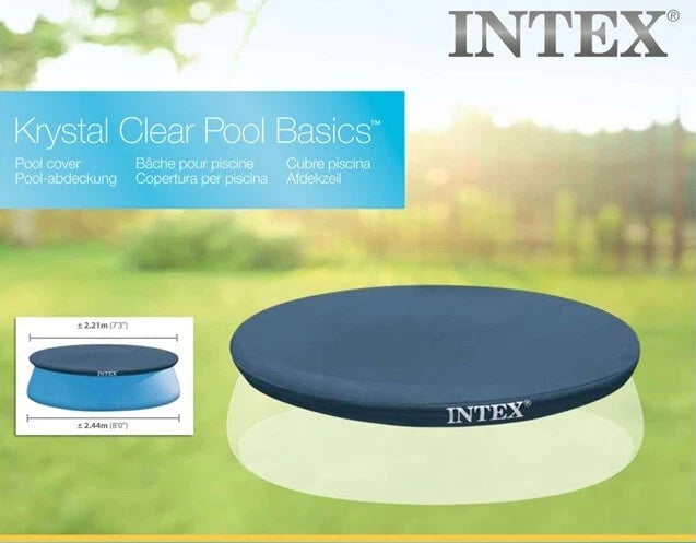 Intex 240cm Pool Cover | Portable Round Swimming Pool Cover Protector | Above Ground Dustproof Hot Tub