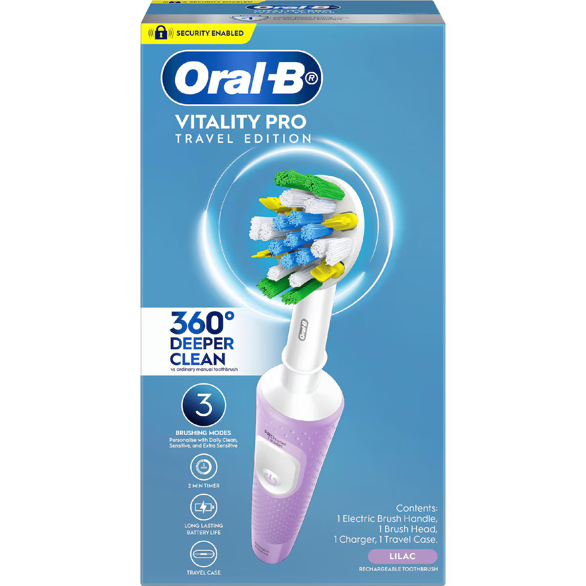 Oral-B Pro 300 Electric Toothbrush | Pro-timer function | Precision Cleaning |Lilac Travel Case Included