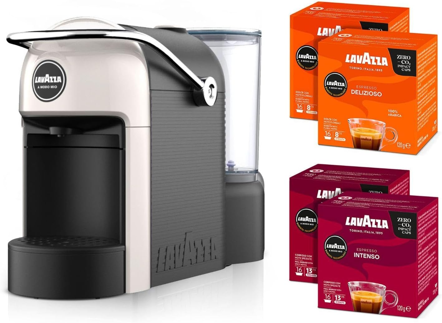 Lavazza Espresso Cappuccino Maker | Pod Capsule Coffee Machine | Electric Automatic Kitchen Appliance with 64 Pods