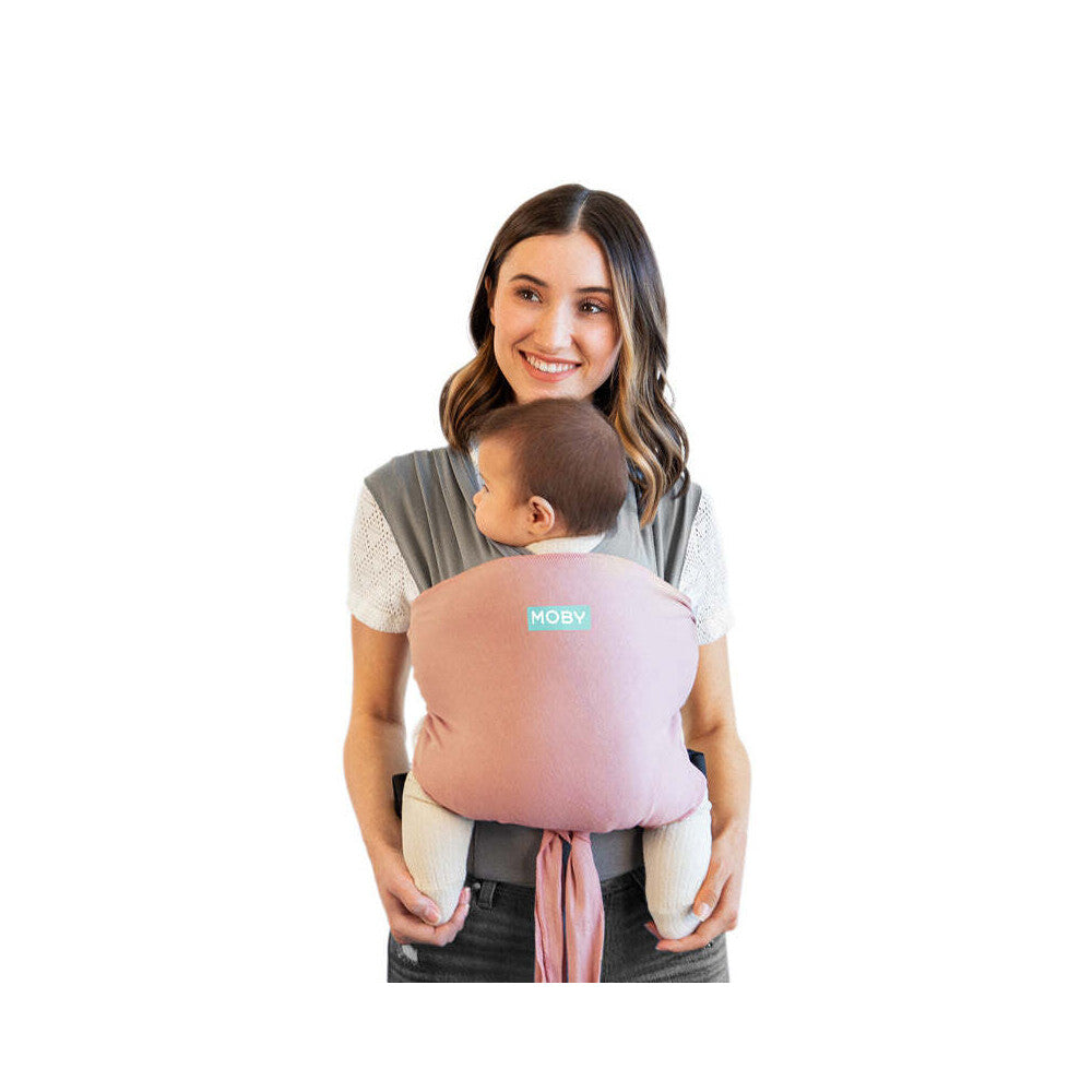 Moby Easy Baby/Infant Front Carrier Wrap | Cotton Knit Body Adjustable Carrier  | Easy-Wrap Hybrid Carrier