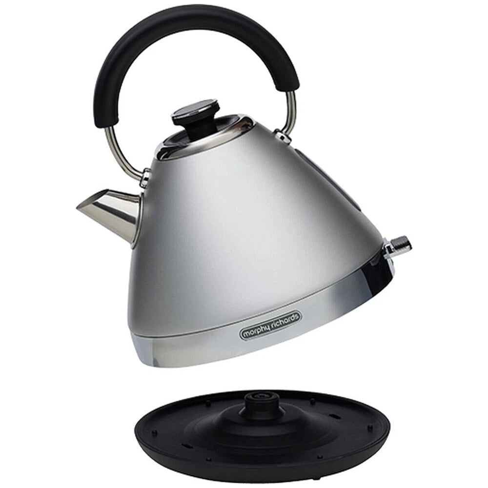 Morphy Richards 1.5L Electric Kettle Cordless Hot Water Jug Boiler - Kitchen Appliance Steel Grey