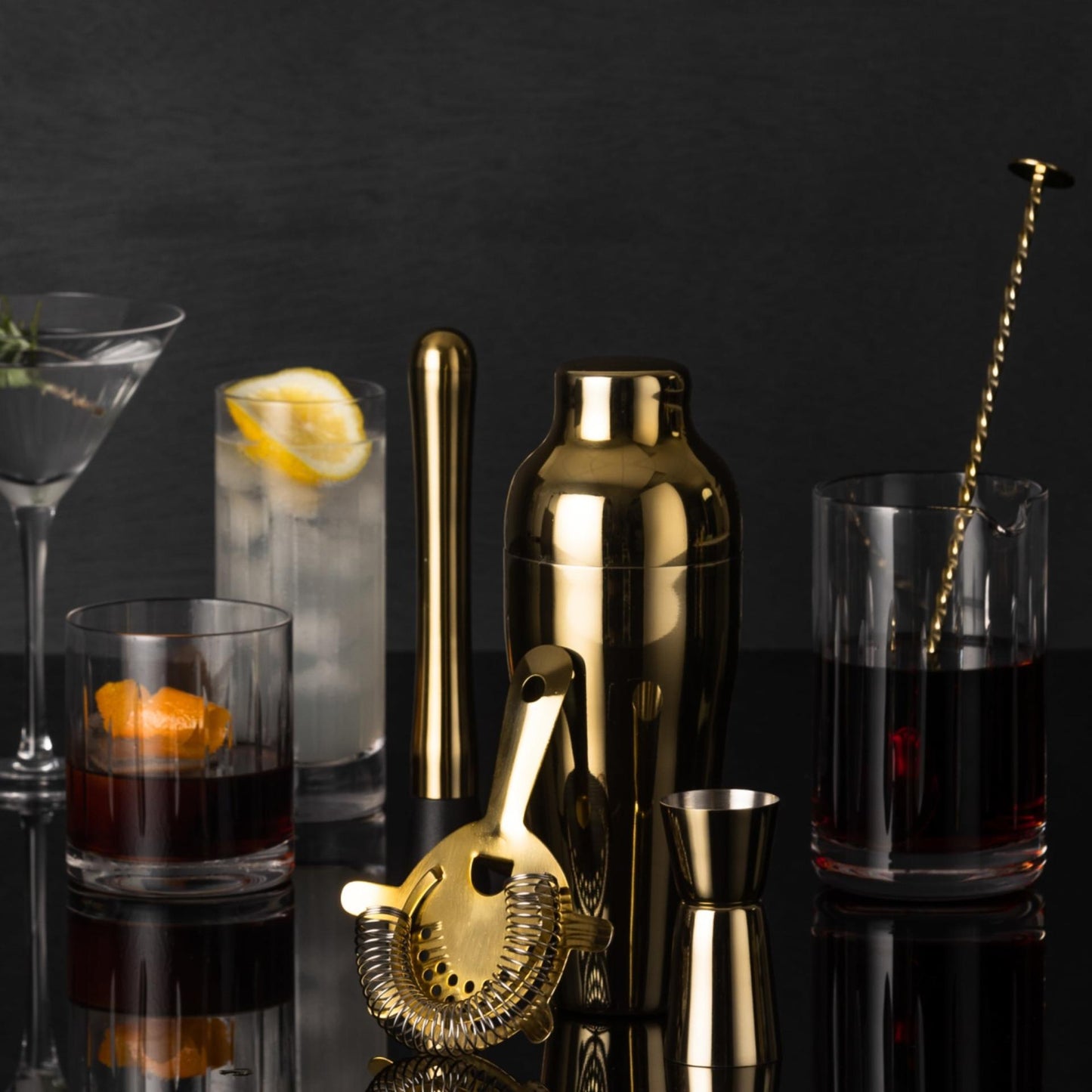 Salisbury & Co Manhattan Cocktail Set | Strainer | Jigger | Cocktail Shaker | Mobile Bar