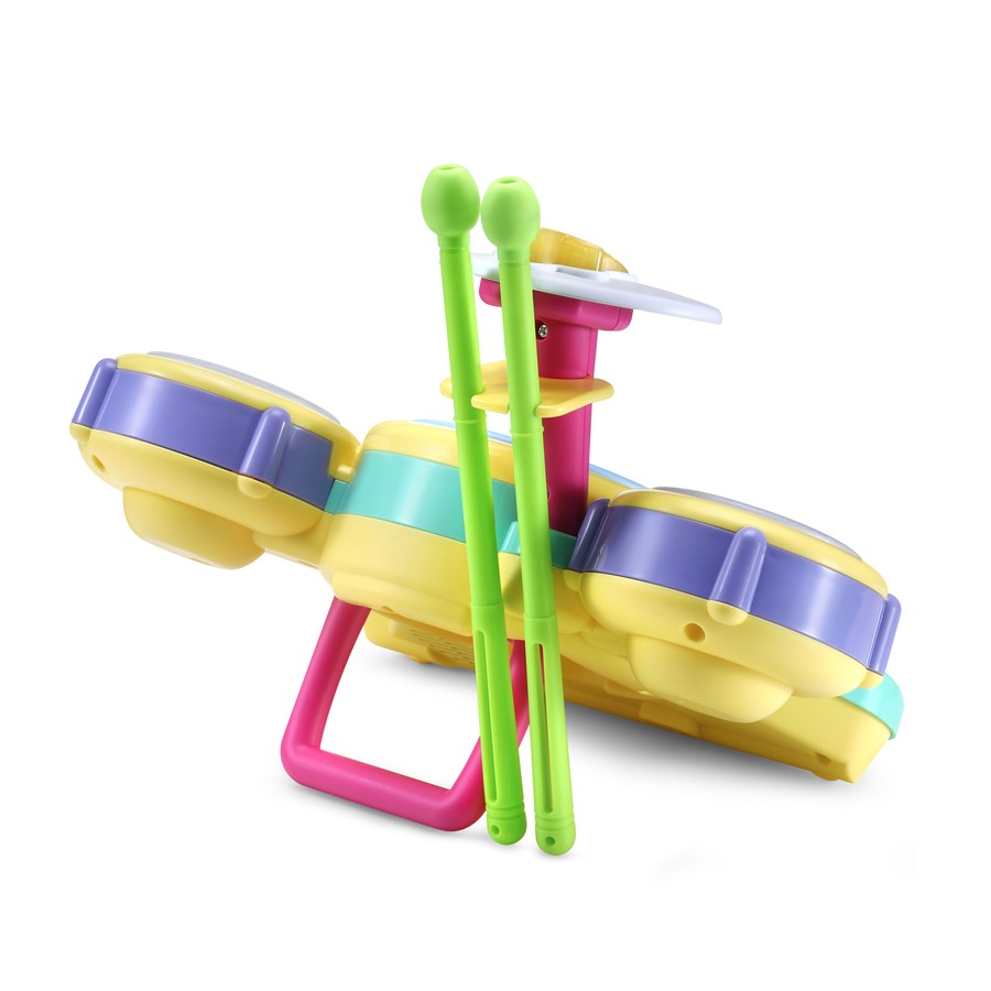 VTech Bluey Hooray Drum Set | Electronic Music Set Drum Solo Infant Toddler Preschool Drumstick Set