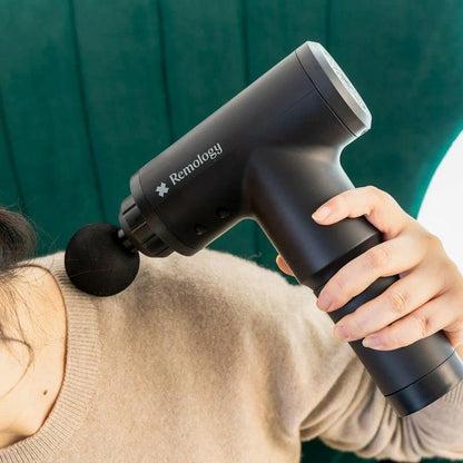 Remology Impact Therapy Massage Gun | Handheld 6 Speed Percussive Massager | Four Heads