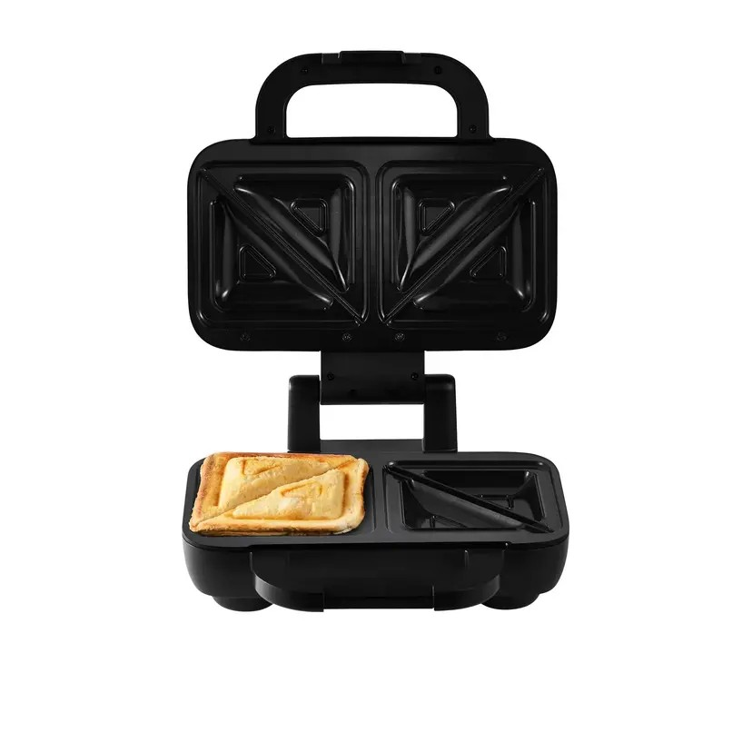 Sunbeam Turbo Crunch 2 Slice Toastie Maker | Stainless Steel | Extra Height Hinge to Hold Bread in Place | Built-in Cord Wrap | Space Saving | Duraceramic Coating