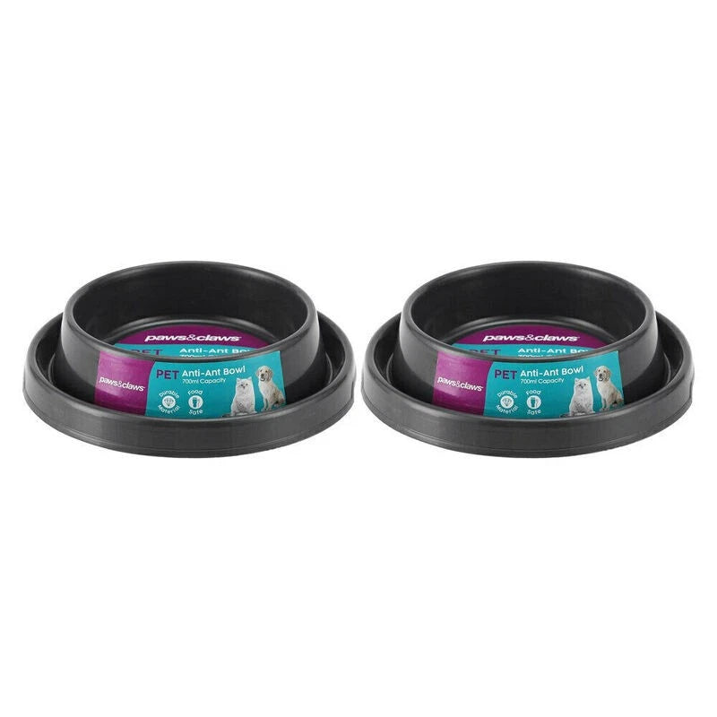 2x Portable Cat Dog Kitten Puppy Food and Water Bowl Anti-Ant Pet Feeder Drinking Feeding Bowl