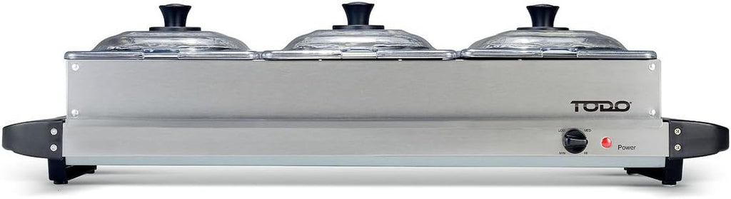 3 Tray Buffet Style Food Warmer Bain Marie Warmer Chafing Dish - Stainless Steel