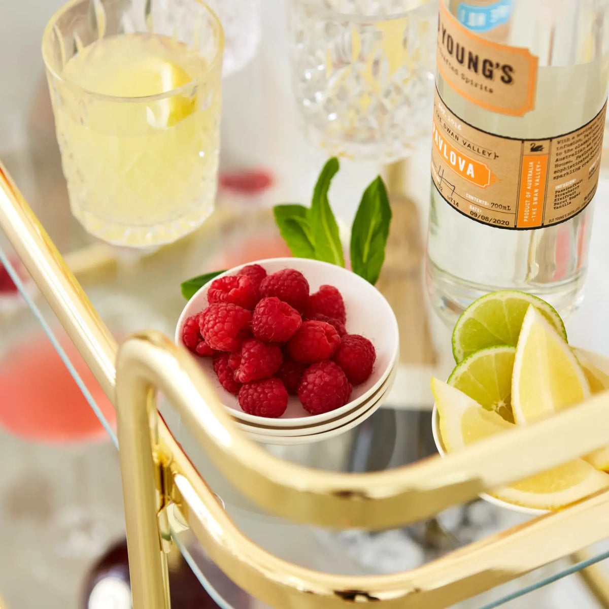 Portable Bar Drinks Cart | Dessert Entertaining Drinks Trolley Wine Coffee Kitchen Rack Glass Holder