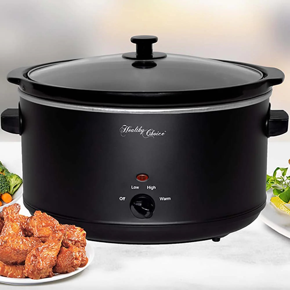 Large 8L Slow Cooker | Soup Stew Casserole Curry Pudding Overnight Cooker Family Meal Maker