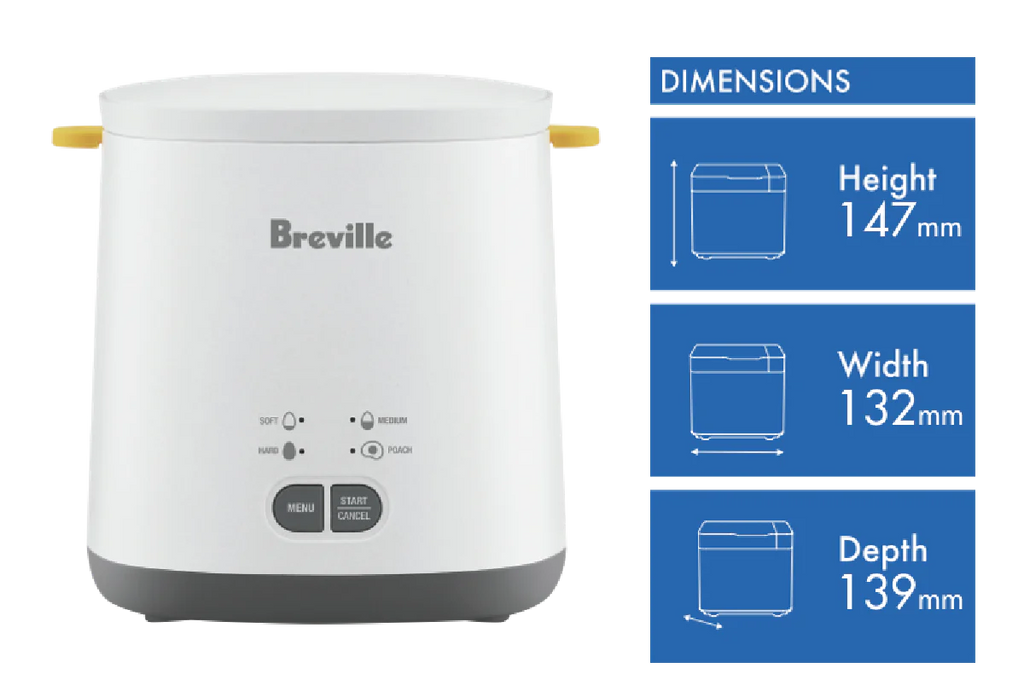 Breville Egg Maker | 400W Egg Cooker Steamer Machine | Hard Soft Boiled Poached Poacher
