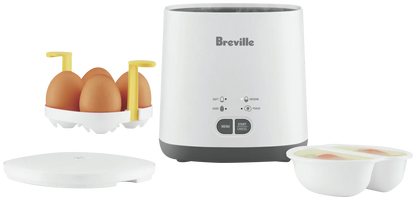 Breville Egg Maker | 400W Egg Cooker Steamer Machine | Hard Soft Boiled Poached Poacher