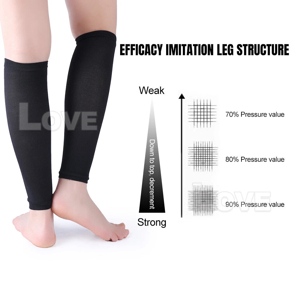 2 Pack Compression Socks Leg Calf Foot Support Sleeve Relieve Varicose Veins Stockings
