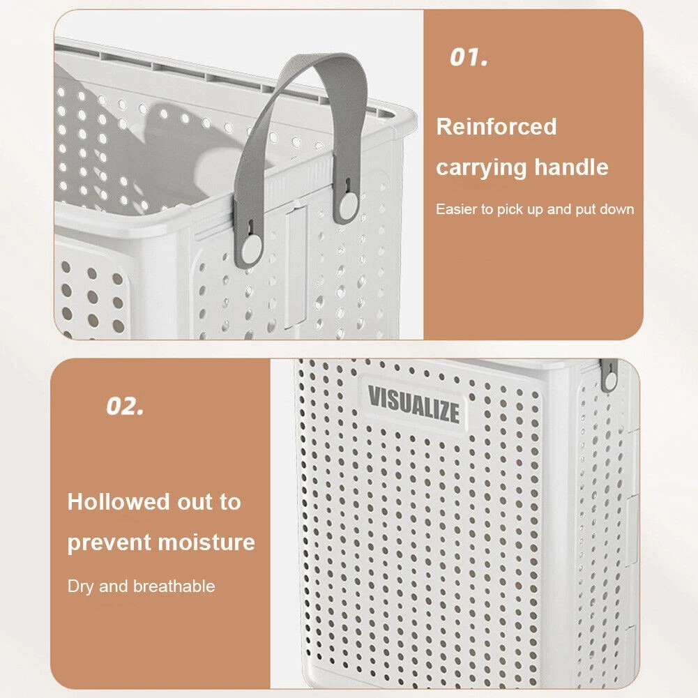 Large Rolling Hamper Basket Clean Dirty Clothes Laundry Hamper, Toy Blanket Organiser Storage Bin