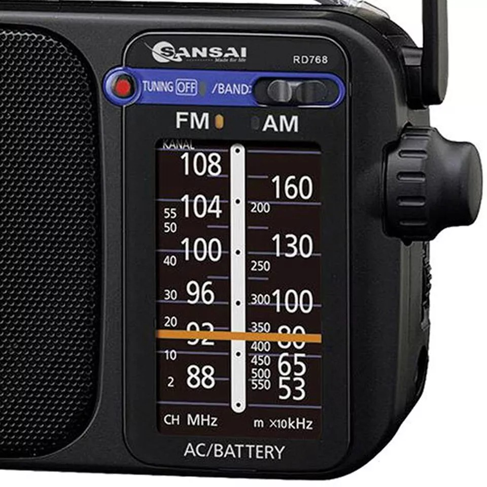 Portable AM/FM Radio | Pocket Speaker Music Radio 3.5mm Headphone Jack | Fishing Sports Radio | Black