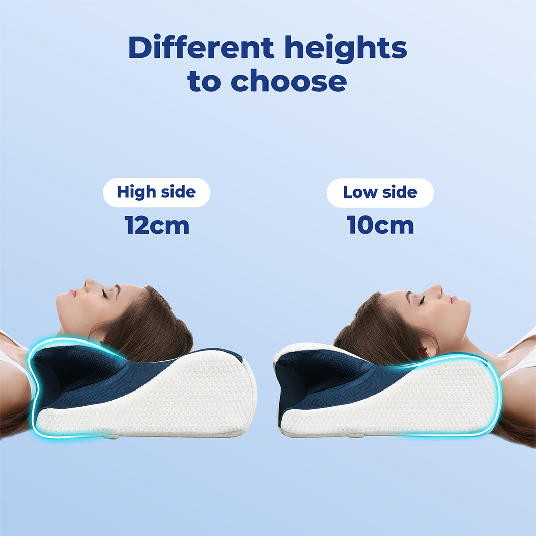 Premium Memory Foam Dual Height High density Pillow Back Side Stomach Sleeper Bedding Guest