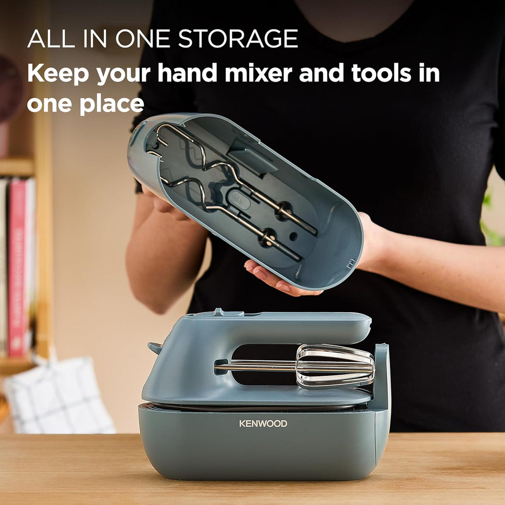 Kenwood Electric Hand Mixer, Bread Cake Batter Mixing Machine Twin Beater Kneader Whipper, Stainless Steel, Portable