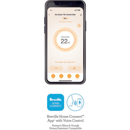 Breville Ceramic Heater | 2000W Indoor Bedroom Room Heating Thermostat Heater | Adjustable | Google Home/Alexa Compatible