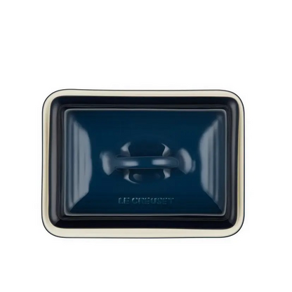 Le Creuset Stoneware Butter Dish Nuit | Kitchen Butter Dish Keeper | Stone Container Storage | Microwave and Fridge Safe