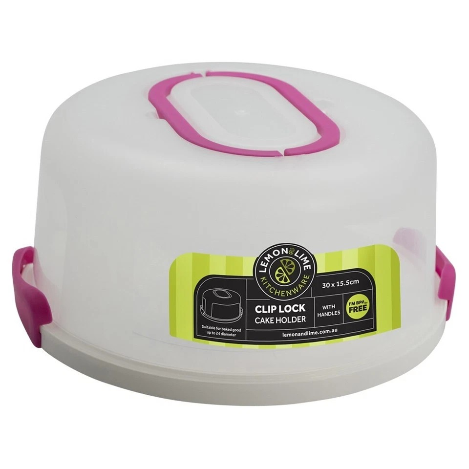 Lemon & Lime 30cm Round Plastic Cake/Dessert Container Box Holder w/Lid Assorted