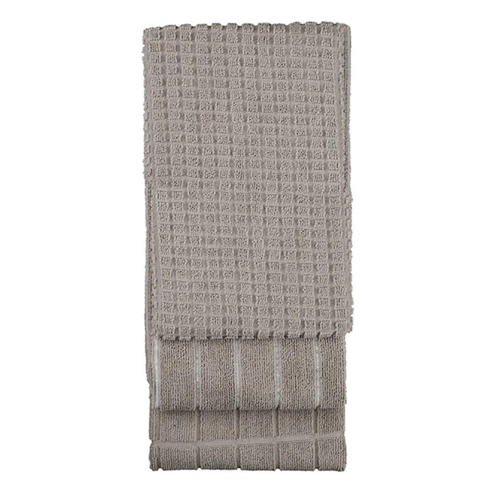Microfibre Kitchen/Tea Towel Set | 3pc Bambury 80x50cm | Dry Dish/Glass Cloth Grey
