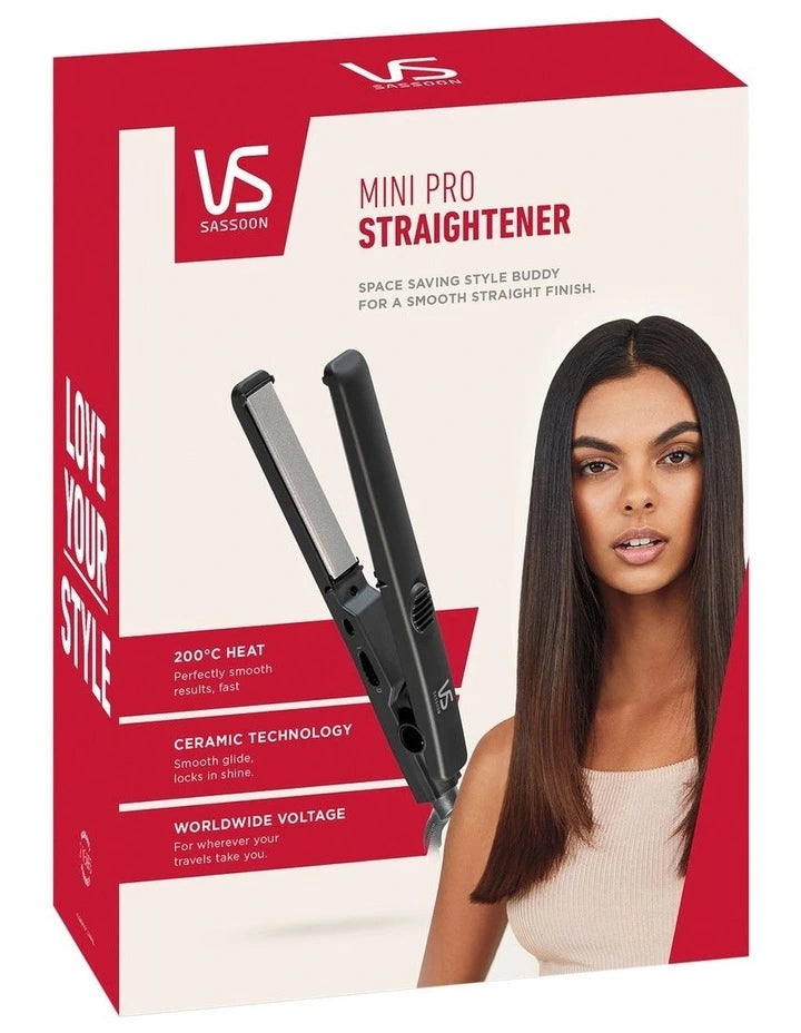 VS Sassoon Mini Hair Straightener Womens Hair Styler Electric Portable Travel
