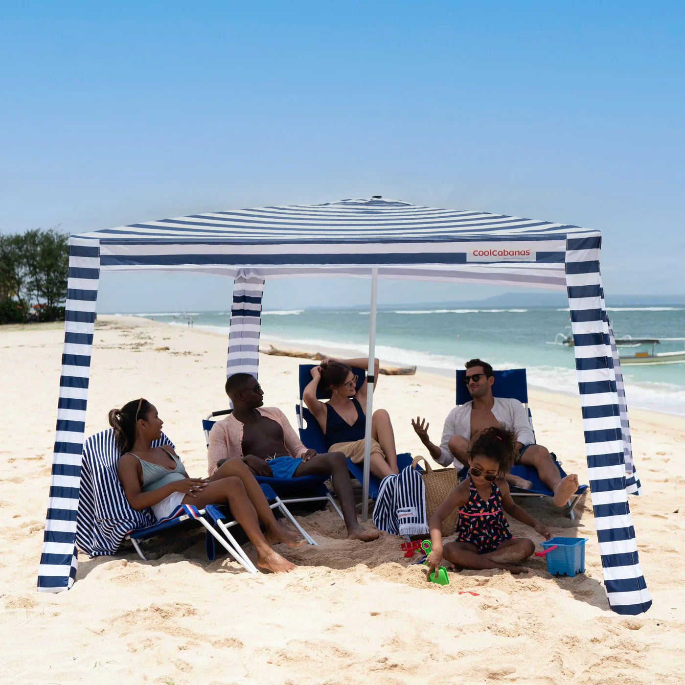 CoolCabanas Large 5.8㎡ Family Sun Shade | Beach Grass Pool Cover Folding Portable Shelter Shade AU