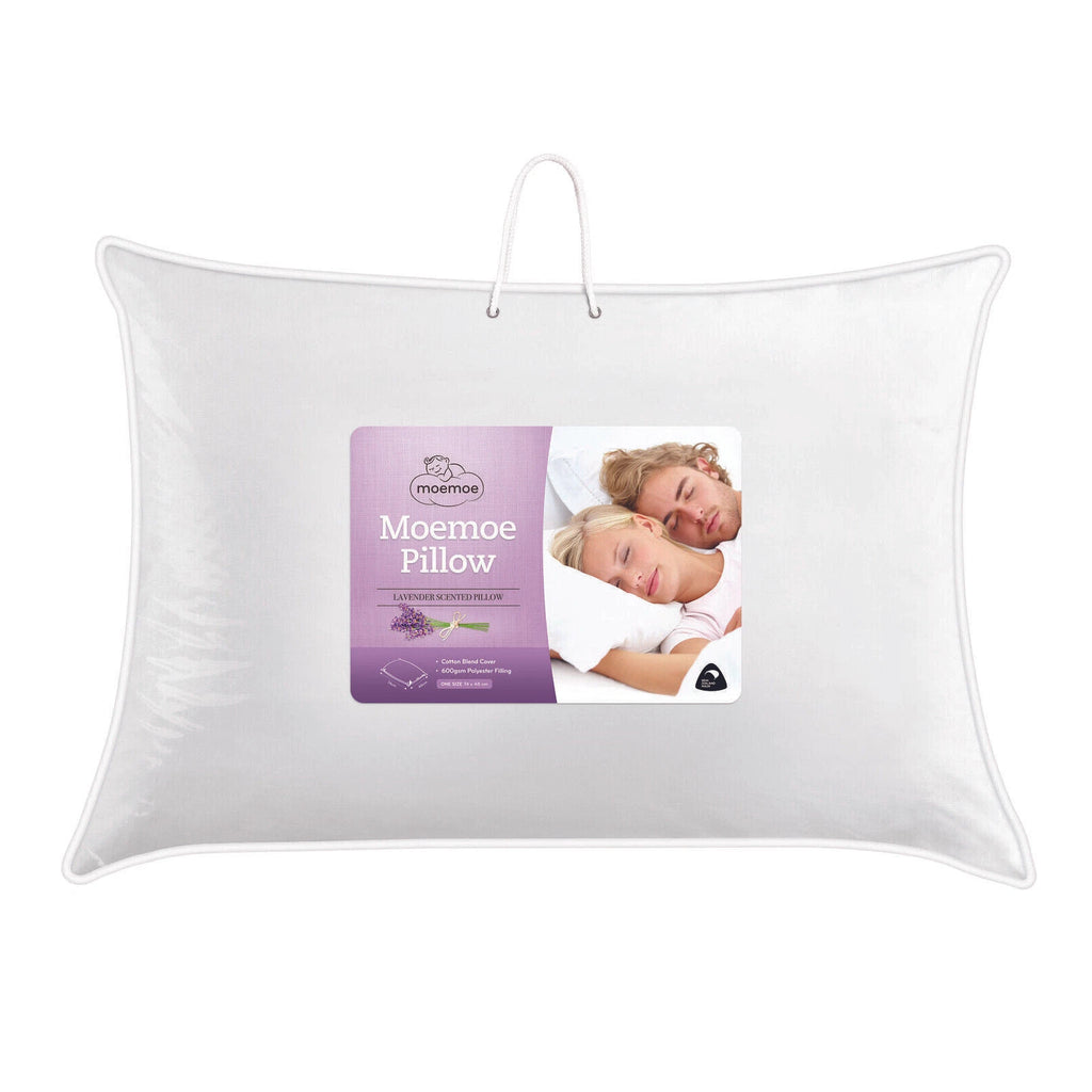 2x Moemoe Premium Lambs Wool Blend Pillows | Hypoallergenic Scented Lavender Pillows