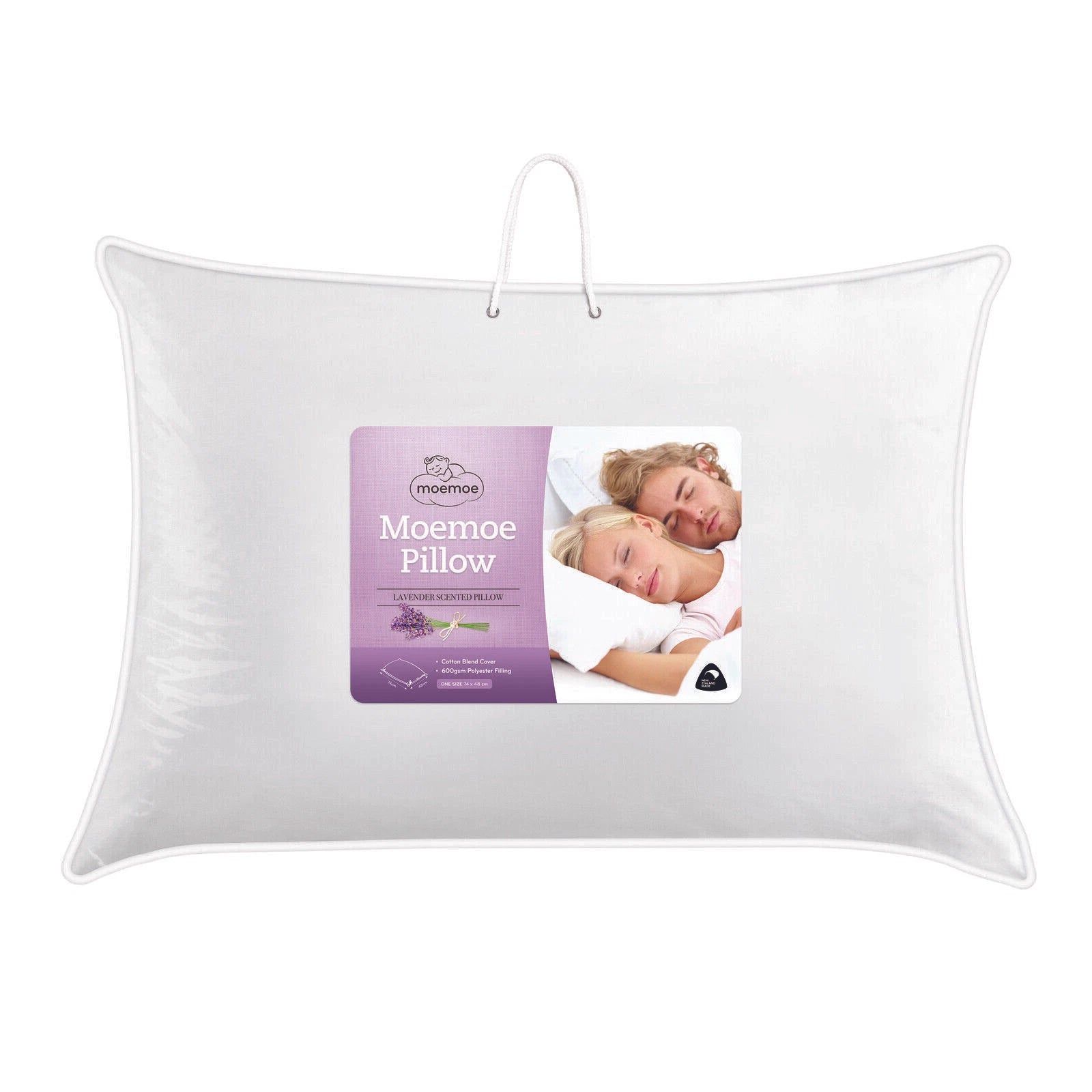 2x Moemoe Premium Lambs Wool Blend Pillows | Hypoallergenic Scented Lavender Pillows