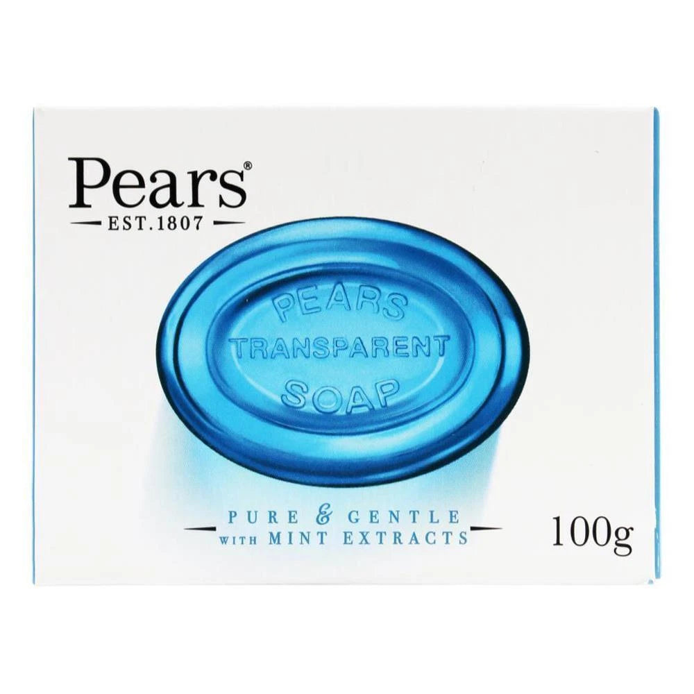 12x Pears Soap Bars Body Hand Wash Bar, with Natural Oils, Gentle on Skin, Mild Fragrance with Mint Extracts