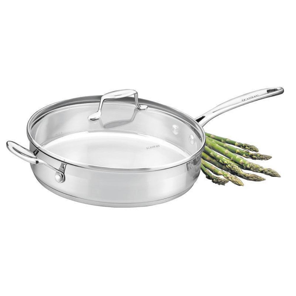 Scanpan 28cm Saute Pan with Glass Lid, Stainless Steel Oven Safe Cookware