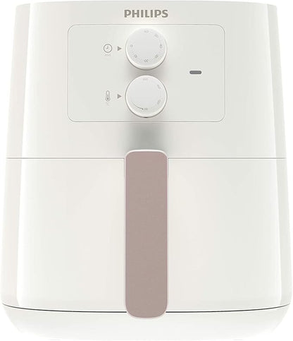 Philips Essential Air Fryer | 4.1 L Pan, Deep Fryer without Oil, Rapid Air Technology | HomeID Recipe App, Time & Temp Control, White