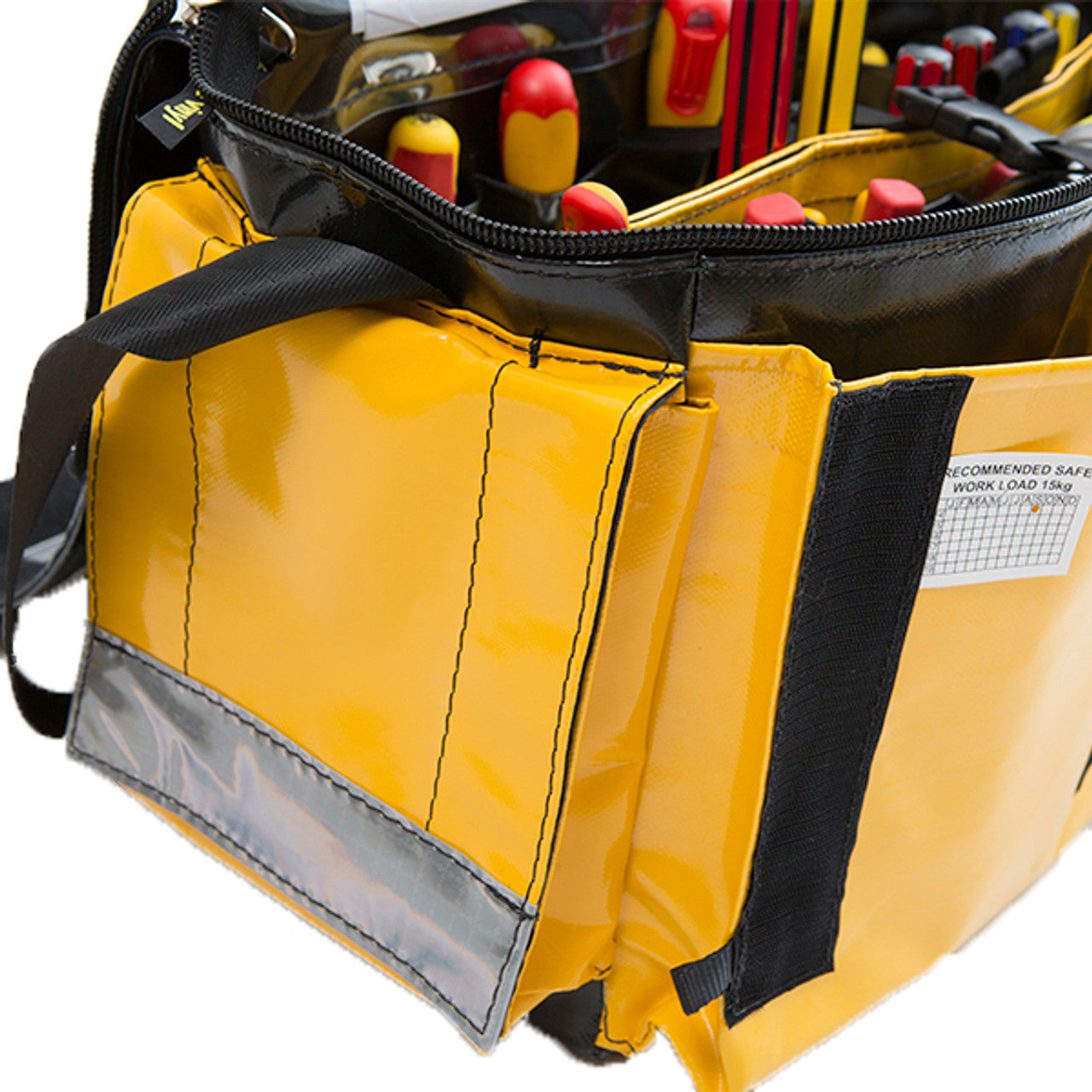 Beehive Lockable Zippable Vinyl Toolbag | Australian Made | Heavy Duty Tool Carrier Side Pockets Storage