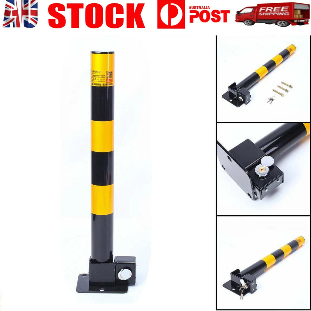 1x Parking Bollards, Fold Down Bollards for Vehicle Access + 3 Keys - Driveway, Reserve Parking, Storefront, Residential or Commercial