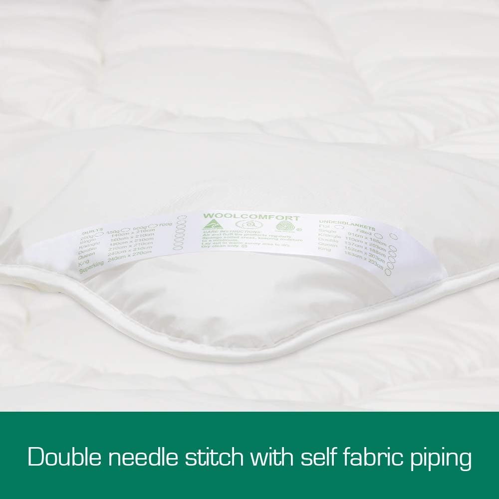 Australian Made Merino Wool DOUBLE Quilt | Doona | Duvet | Bedding | Blanket |700GSM (180x210cm)