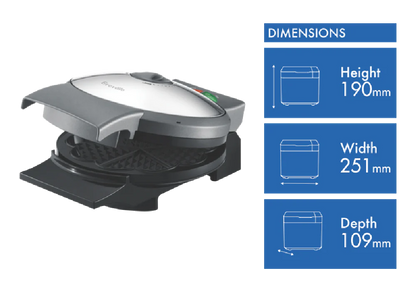 Breville Waffle Maker | Stainless Steel Heart-Shaped Scandi Waffle Machine | Breakfast Cooker Crisp Control Light Fluffy