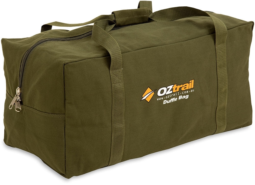 OZtrail Camping Duffle Bag Medium 60x30cm Canvas Heavy Duty Webbing Duffel Carry Side Bag