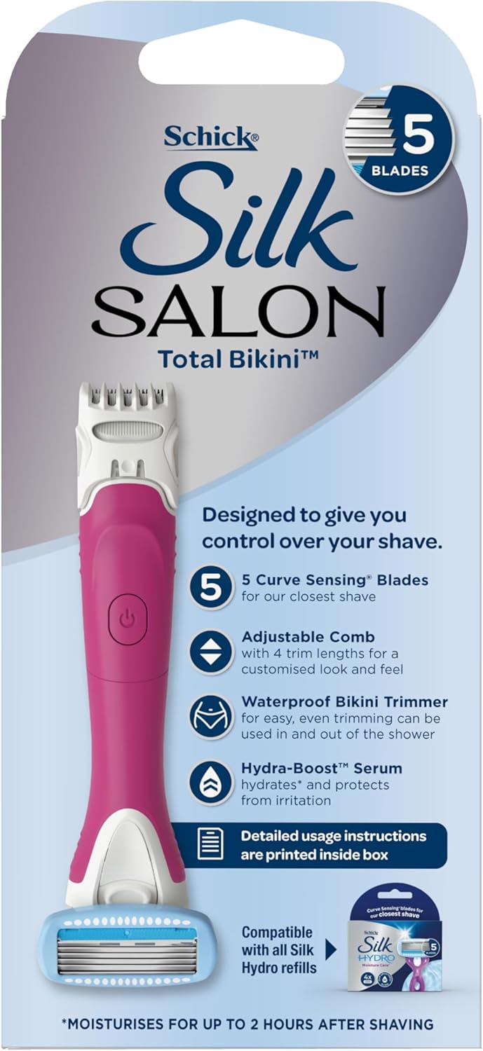 Schick Women's Body Trimmer Waterproof Bikini Shaver Razor Leg Hair Removal - 5 Curve Sensing Blades