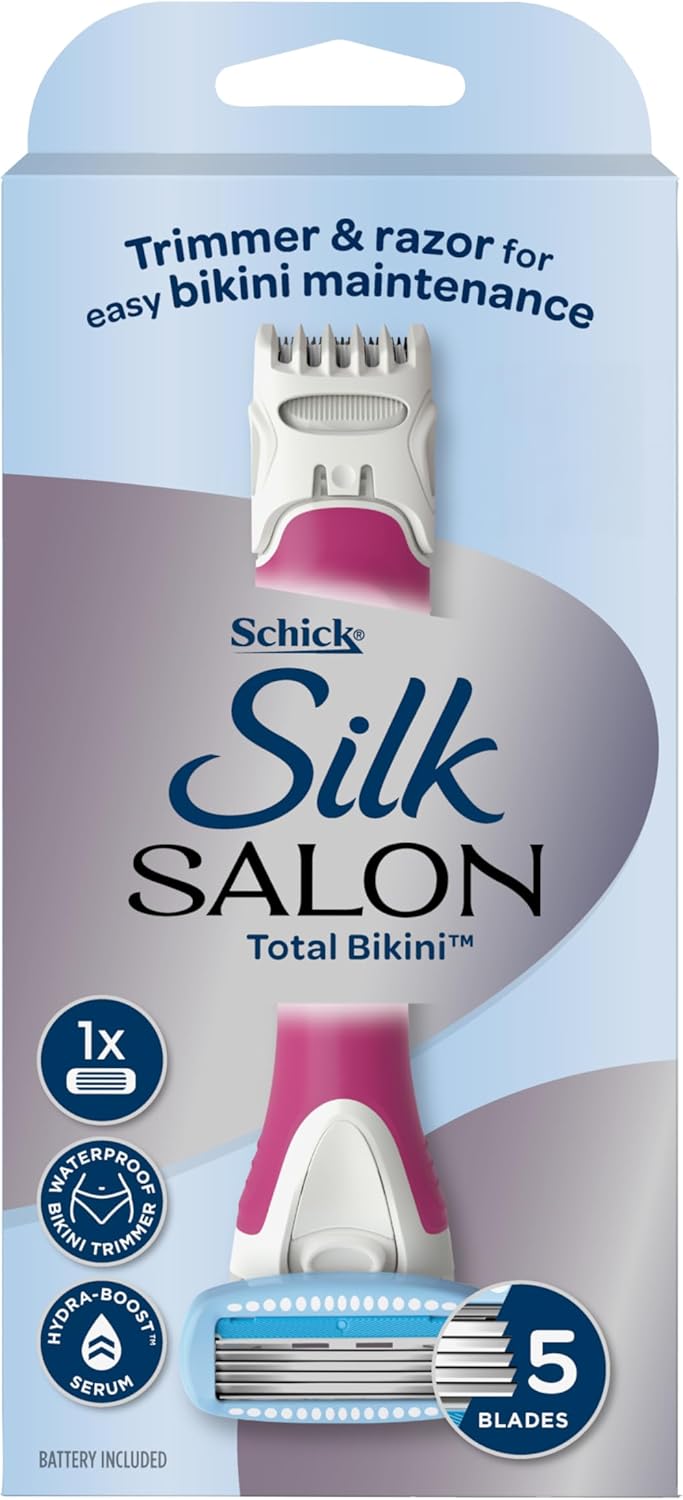 Schick Women's Body Trimmer Waterproof Bikini Shaver Razor Leg Hair Removal - 5 Curve Sensing Blades