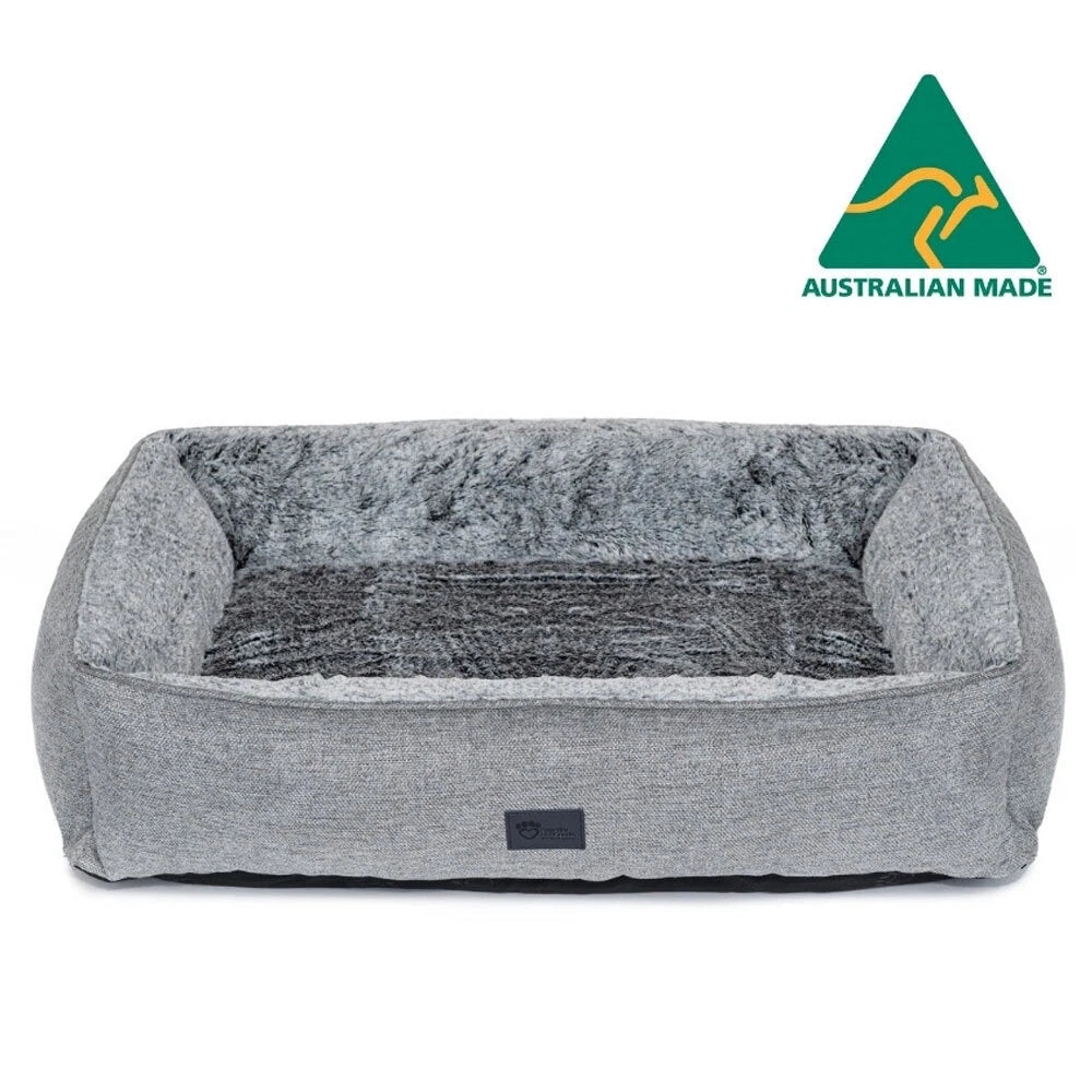 Large Orthopedic Dog Puppy Bed 116cm Faux Fur Cushion Mat Mattress, Machine Washable Cover