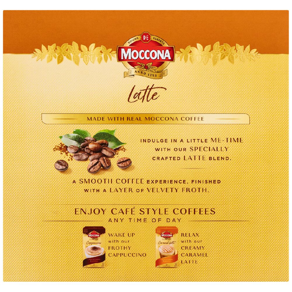 60 Pack Moccona Latte Sachets Instant Portable Coffee Cafe Style Coffee Intensity 6 Home School Camping Home Single Serve