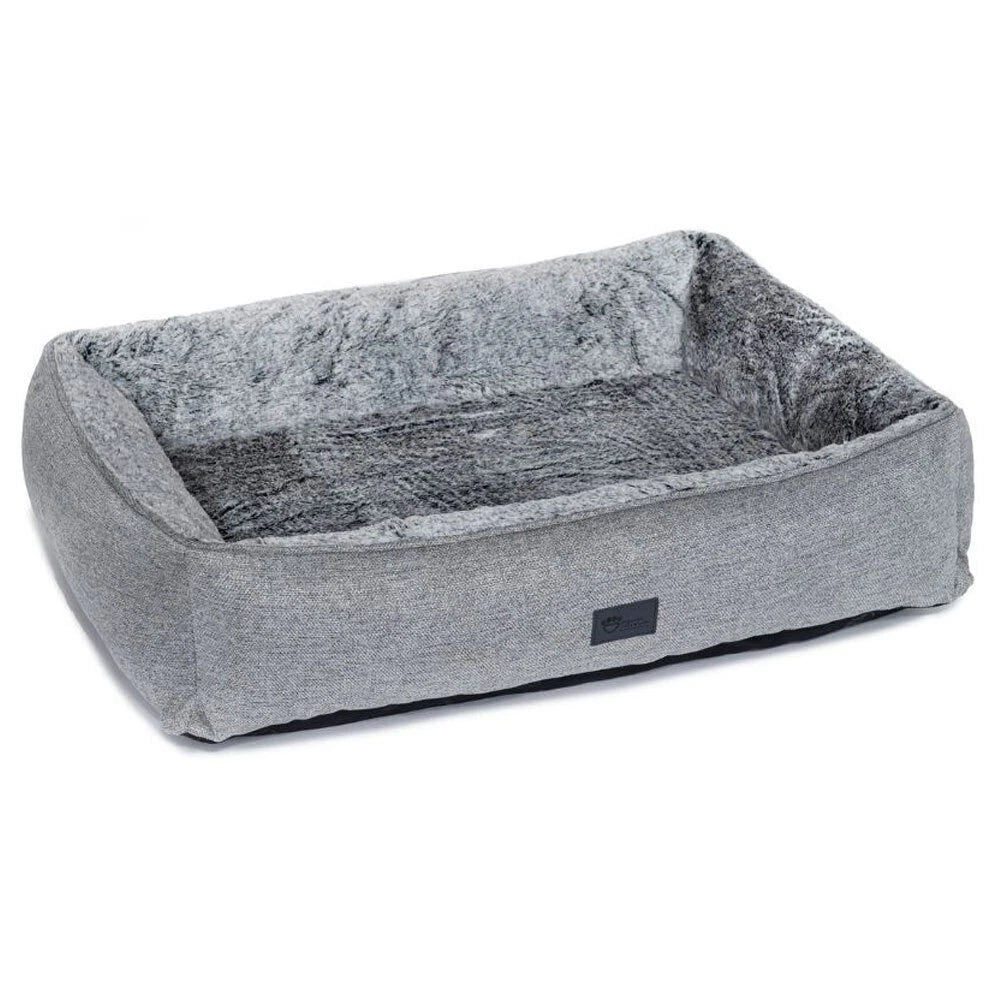 Large Orthopedic Dog Puppy Bed 116cm Faux Fur Cushion Mat Mattress, Machine Washable Cover