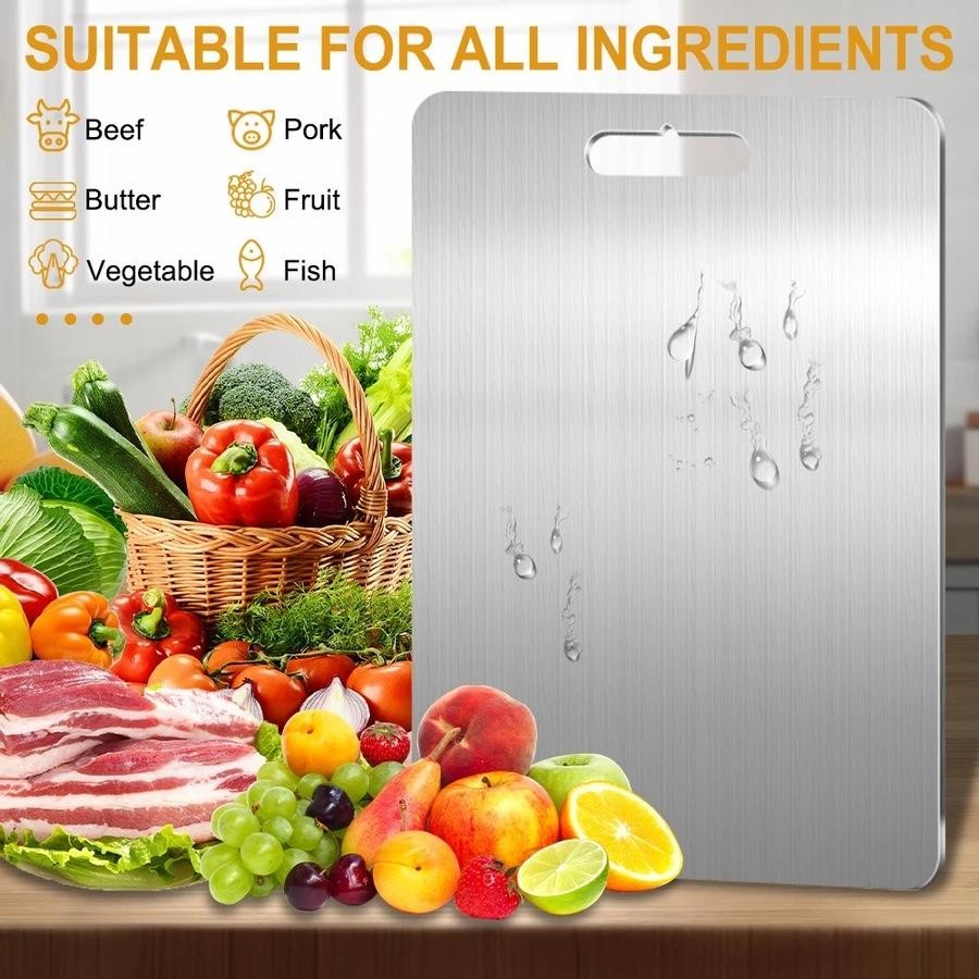 Titanium Steel Chopping Board 28x39cm Large Anti-Bacterial Mildew-Proof Cutting Kitchen Bench Protector